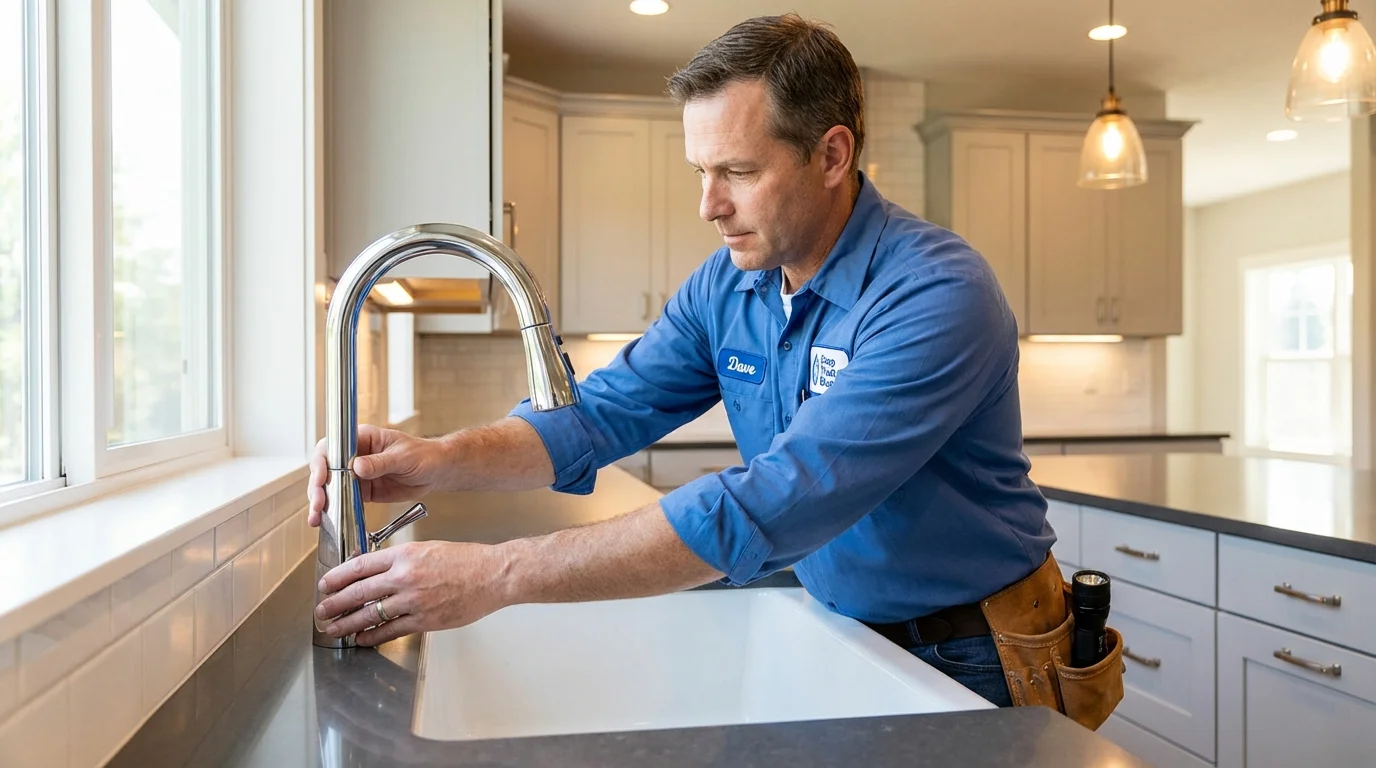 Kitchen faucet installation by Johns Plumbing LLC in Mineral Springs